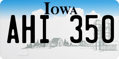 IA license plate AHI350