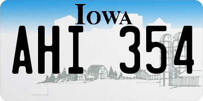 IA license plate AHI354