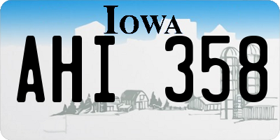 IA license plate AHI358