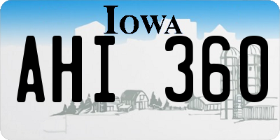 IA license plate AHI360