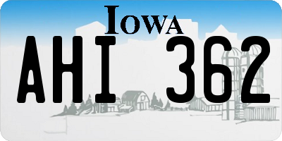 IA license plate AHI362