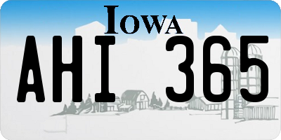 IA license plate AHI365