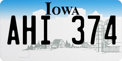 IA license plate AHI374
