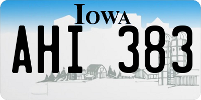 IA license plate AHI383