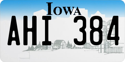 IA license plate AHI384