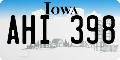 IA license plate AHI398