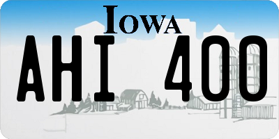IA license plate AHI400