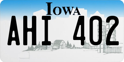 IA license plate AHI402