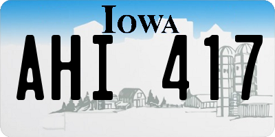 IA license plate AHI417