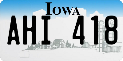 IA license plate AHI418