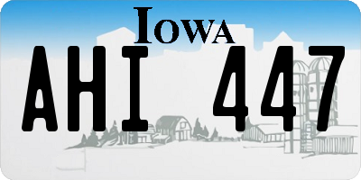 IA license plate AHI447
