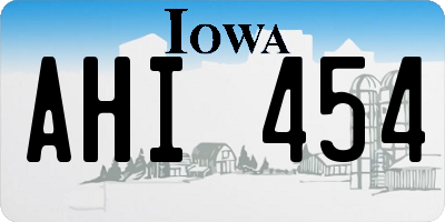 IA license plate AHI454
