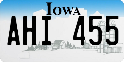 IA license plate AHI455