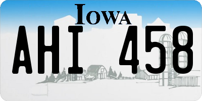 IA license plate AHI458