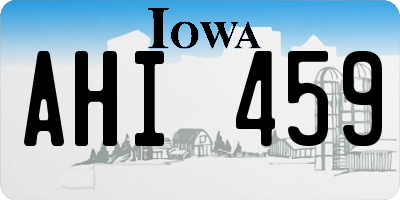 IA license plate AHI459