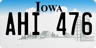 IA license plate AHI476