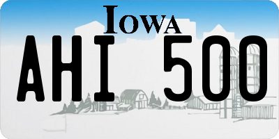 IA license plate AHI500