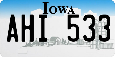 IA license plate AHI533