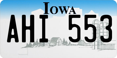 IA license plate AHI553