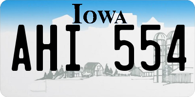 IA license plate AHI554