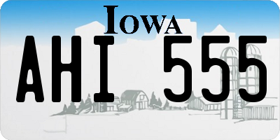 IA license plate AHI555