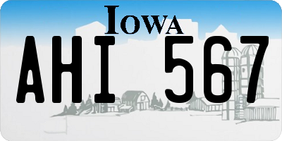IA license plate AHI567