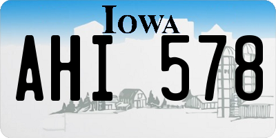 IA license plate AHI578
