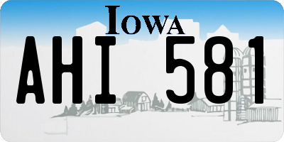 IA license plate AHI581