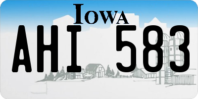 IA license plate AHI583