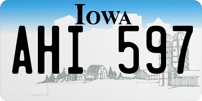 IA license plate AHI597