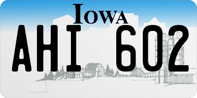 IA license plate AHI602