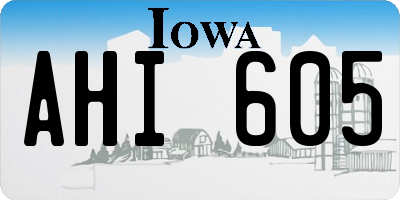 IA license plate AHI605