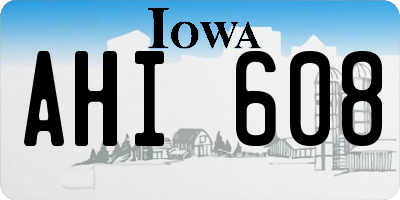 IA license plate AHI608