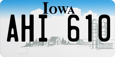 IA license plate AHI610