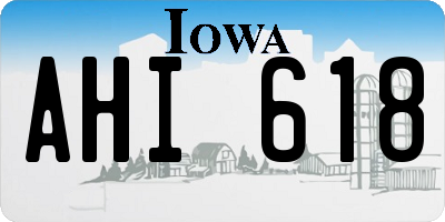 IA license plate AHI618