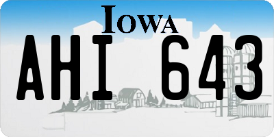 IA license plate AHI643