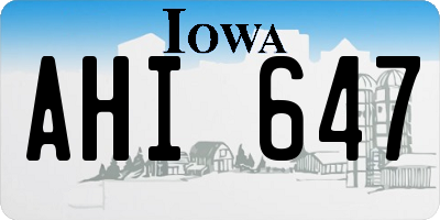 IA license plate AHI647