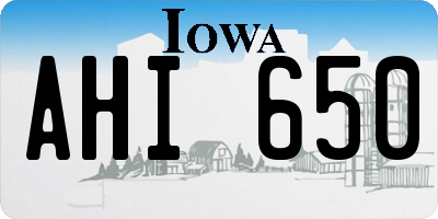 IA license plate AHI650
