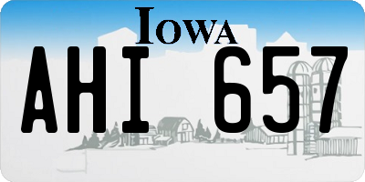 IA license plate AHI657