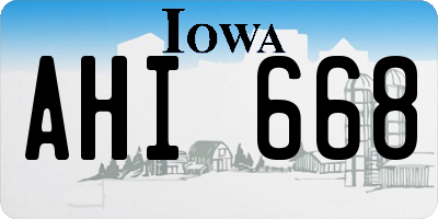 IA license plate AHI668
