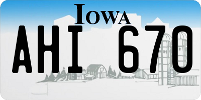 IA license plate AHI670