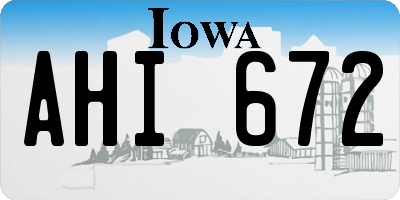 IA license plate AHI672
