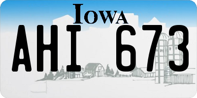 IA license plate AHI673