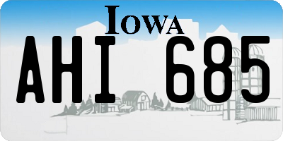 IA license plate AHI685