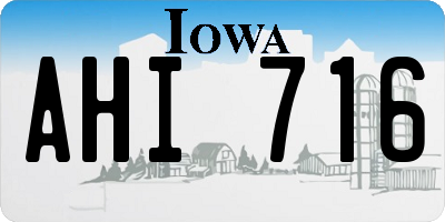 IA license plate AHI716