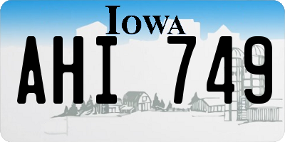 IA license plate AHI749