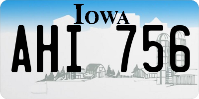 IA license plate AHI756