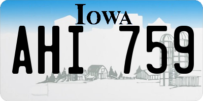 IA license plate AHI759