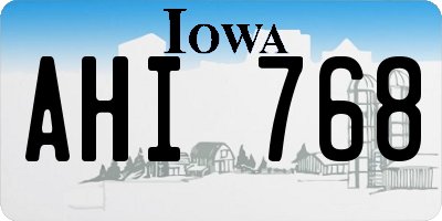 IA license plate AHI768