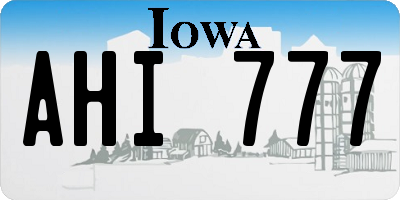 IA license plate AHI777